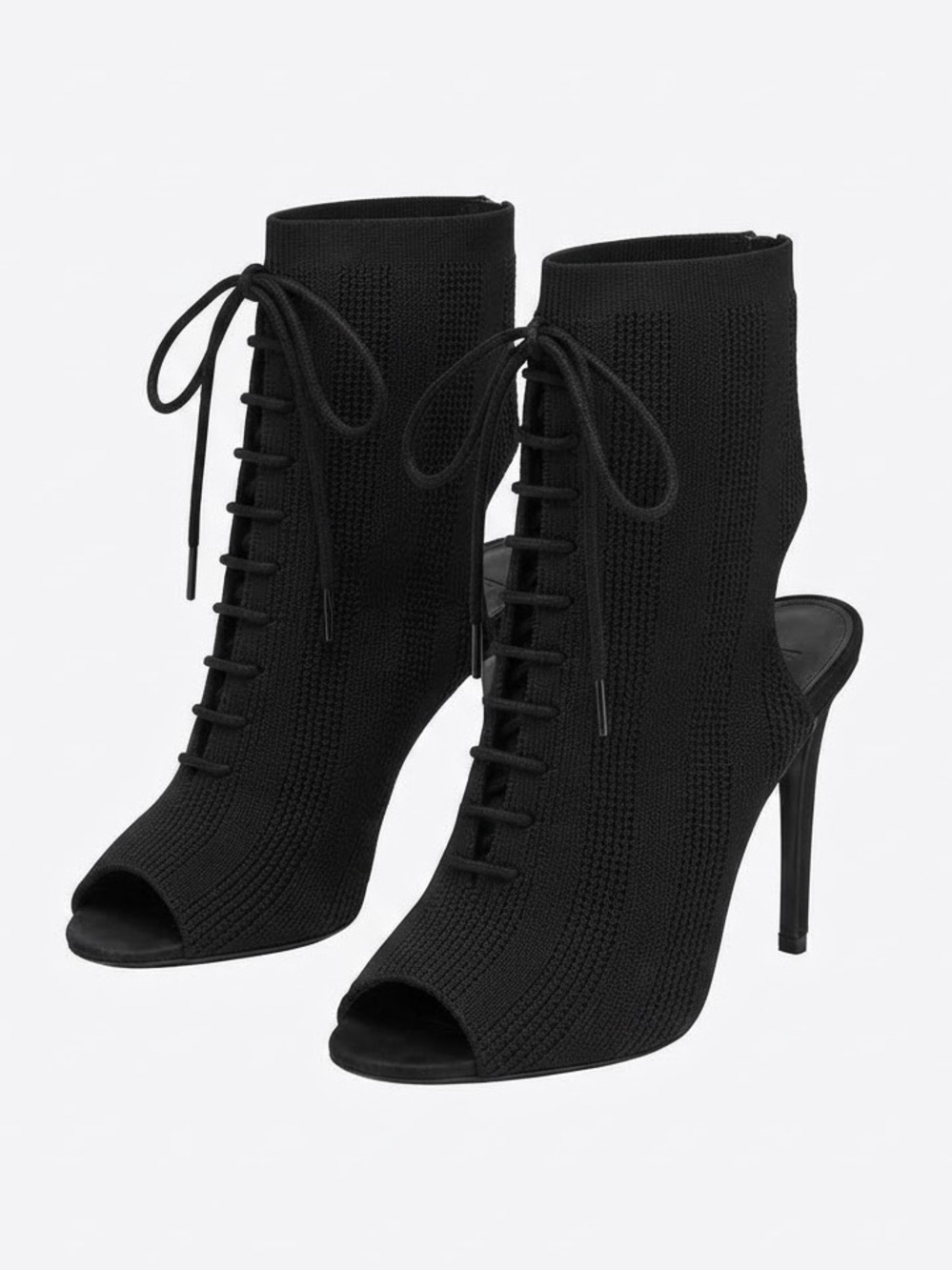Topshop Black Open-Toe High Heels